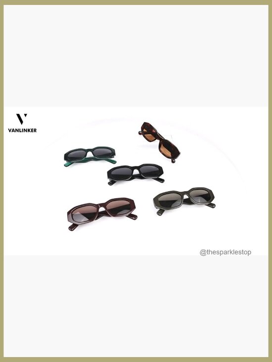 Trendy Polarized Hexagon Sunglasses for Women Men Retro 90s Rectangle Shades
